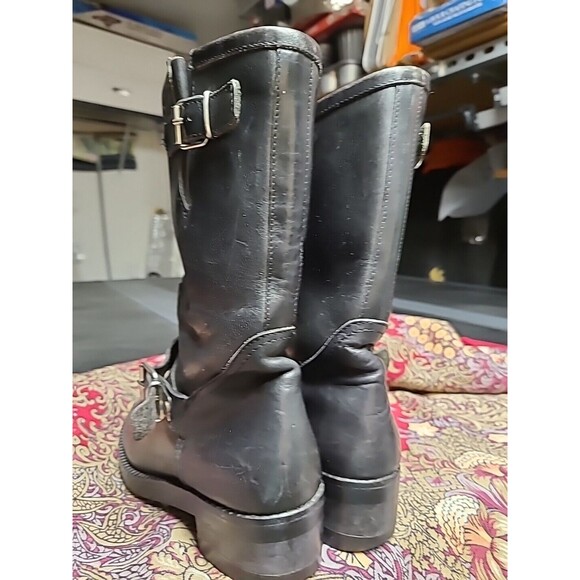 Barneys New York Women EU36 /6US Black leather Boot Moto Bike Calf High Italy - Picture 7 of 13